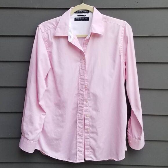 Devon & Jones Pink Luxury Prima Cotton Button Down Large - Picture 1 of 8